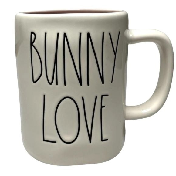 Rae Dunn Bunny Love Coffee Mug Off White Easter Bunny Cup - Picture 1 of 6